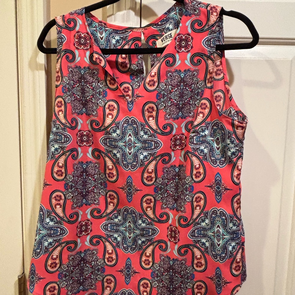 Stitch fix Women's Pink Paisley Tank Top